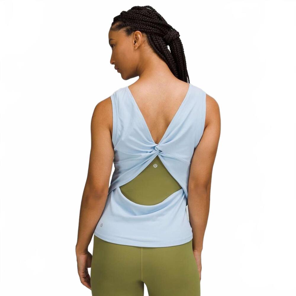 lululemon athletica Women's Light Blue Twist-Back Tank Top